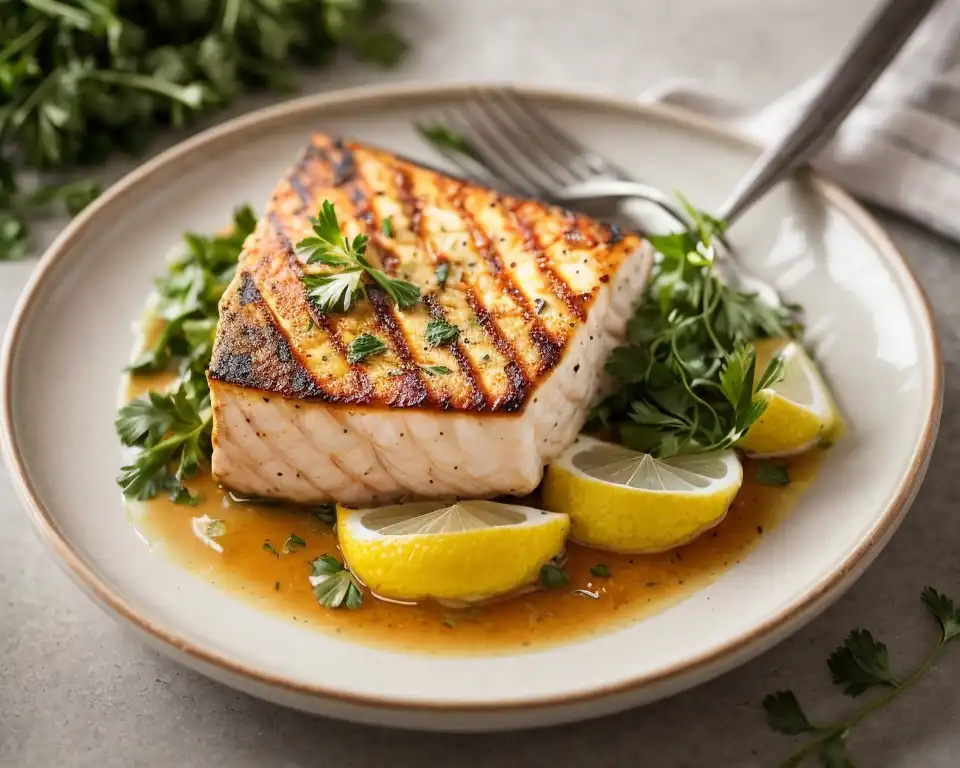 a delicious swordfish recipe cooked in an air fryer