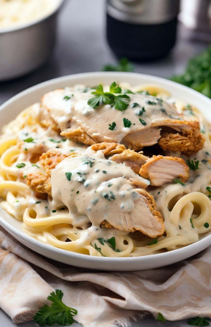 Air Fryer Chicken Alfredo