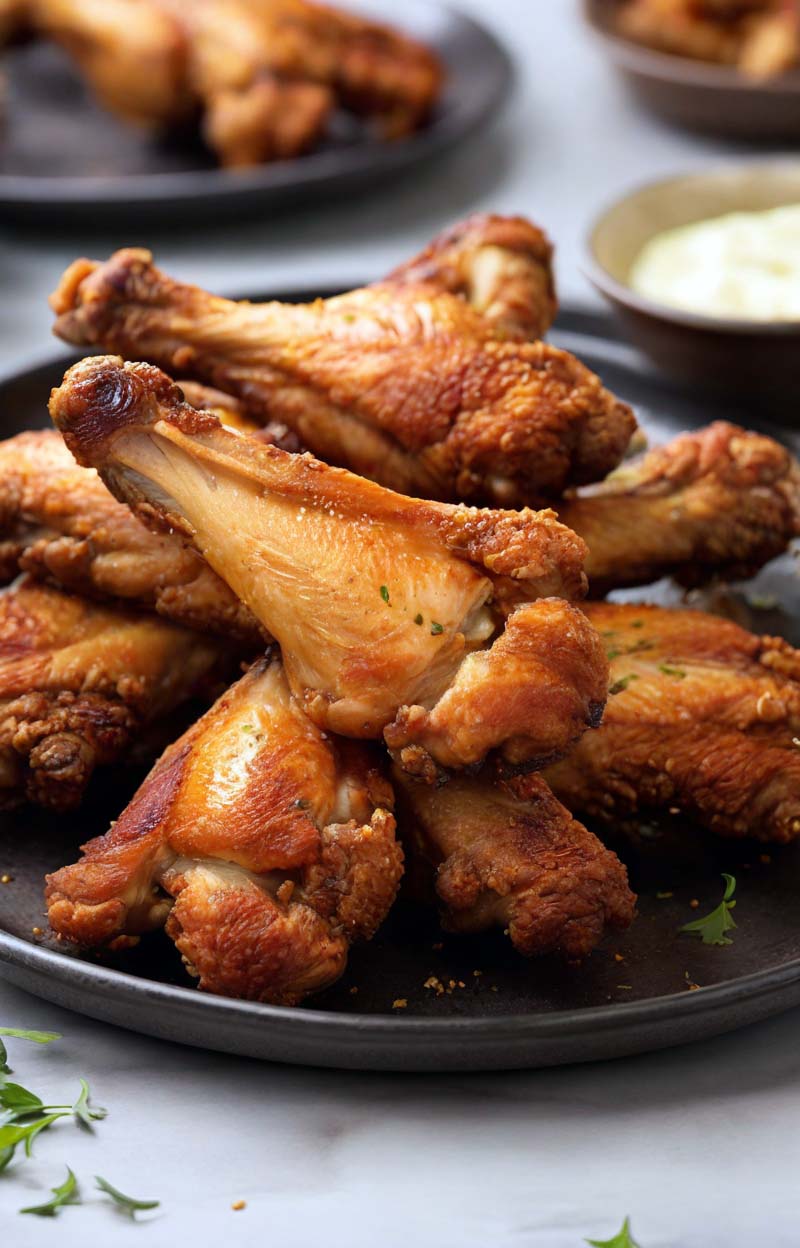 Air-fried chicken wings
