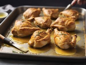 Brush chicken bakes with olive oil