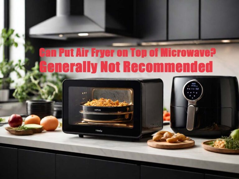 It is generally not recommended to put an air fryer on top of a microwave due to safety concerns related to heat generation and ventilation needs.