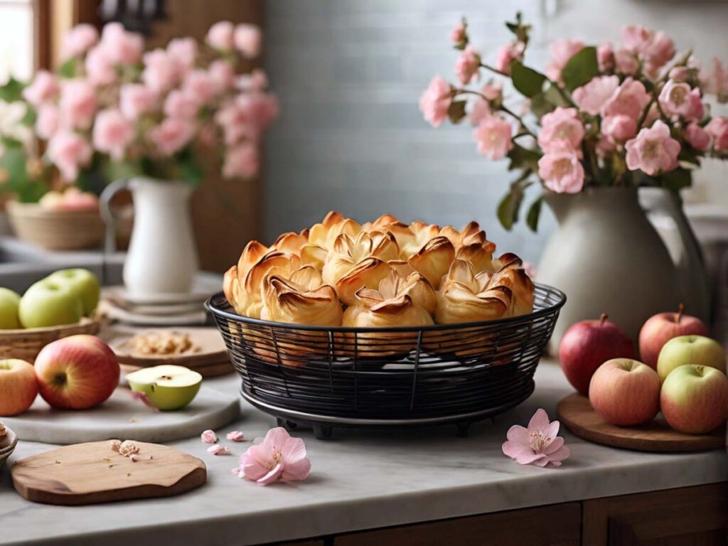 Trader Joe’s Apple Blossoms in an air fryer basket