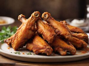 golden-brown, air-fried chicken wings