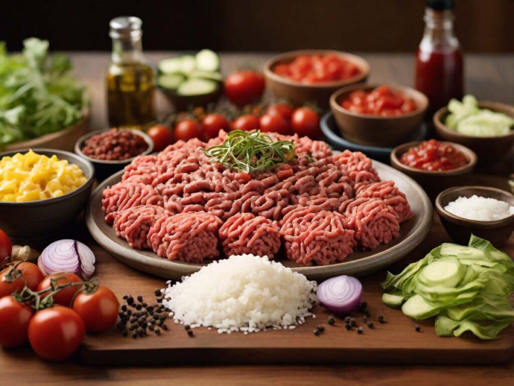 80/20 ground beef and Ingredients