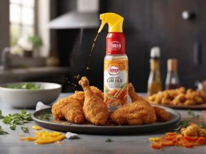 lightly spraying oil over Tyson Chicken Fries