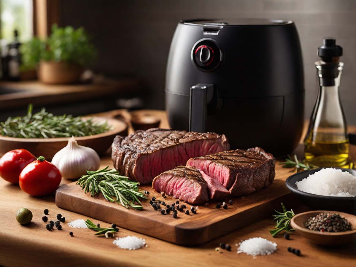 Air Fryer Chuck Eye Steak in 15 Minutes KitGiz