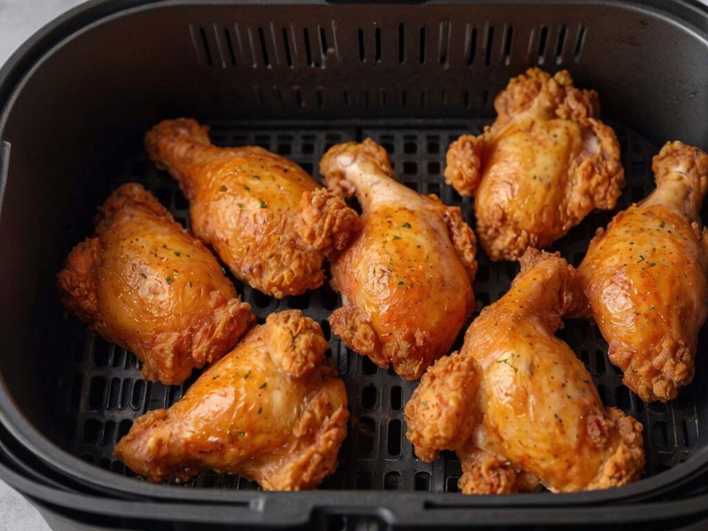 Air Fryer Setup step: Arranging Bang Bang Chicken in Basket