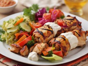 Chicken Shawarma Wrap and Salad Idea to Serve