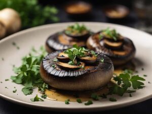 Final Cooked Air Fryer Portobello Mushrooms