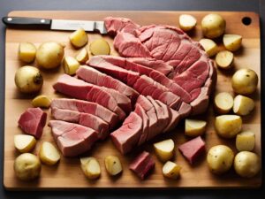 Cutting Steak and Potatoes for Air Fryer Cooking