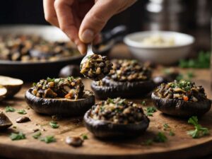 Stuffing Portobello Mushrooms for Air Fryer Cooking