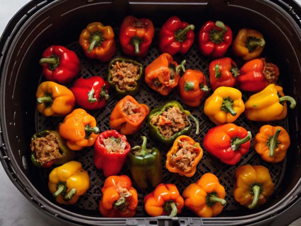 Cooking stuffed mini peppers in air fryer