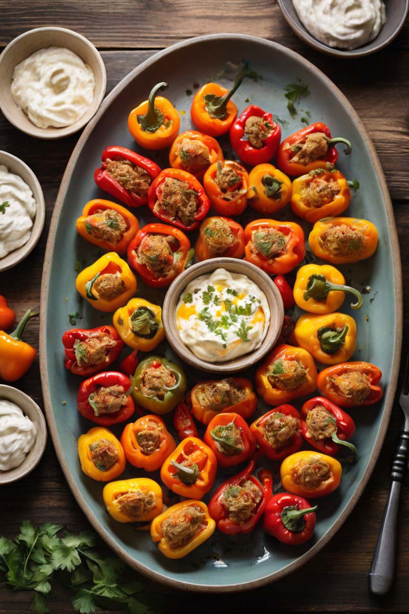 Air Fryer Cream Cheese Stuffed Mini Peppers