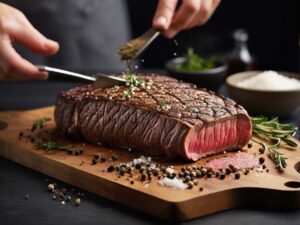 Seasoning New York Strip Steak for Air Fryer Preparation