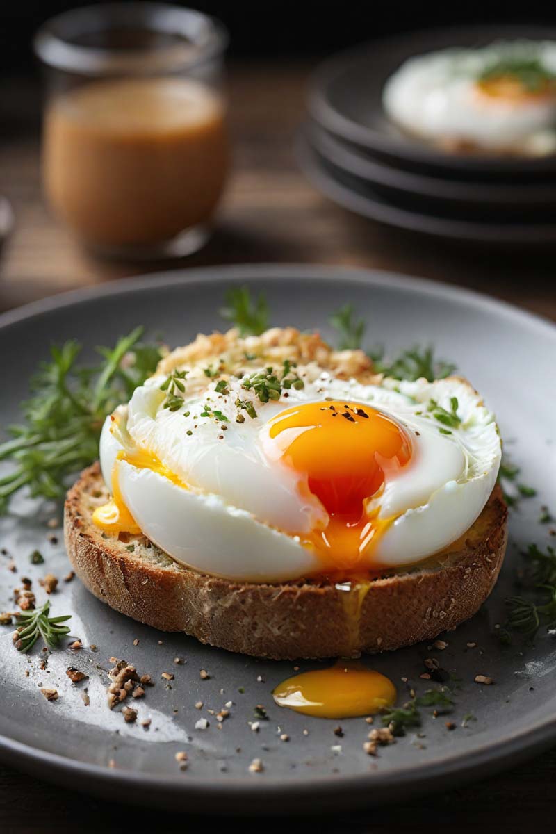 Serving Idea for Air Fryer Poached Eggs on Toast
