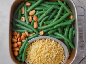 Ingredients for green beans almondine in air fryer