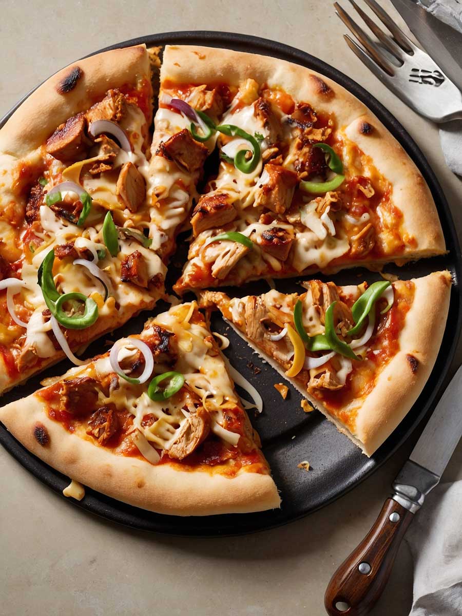 BBQ Chicken Pizza Serving Idea