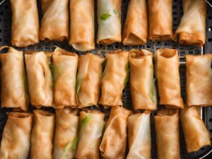 Flipping Spring Rolls Halfway Through Cooking