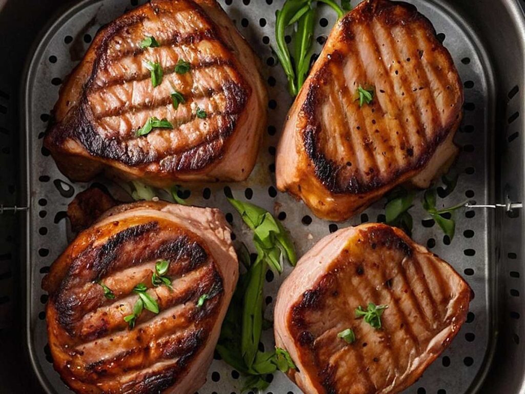 Placing Pork Chops in the Air Fryer