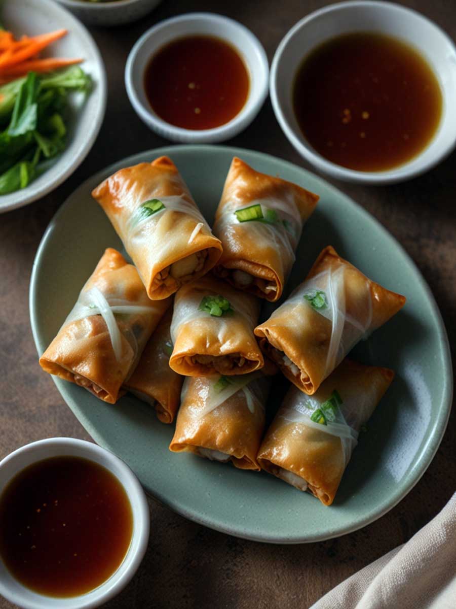 Serving the Spring Rolls