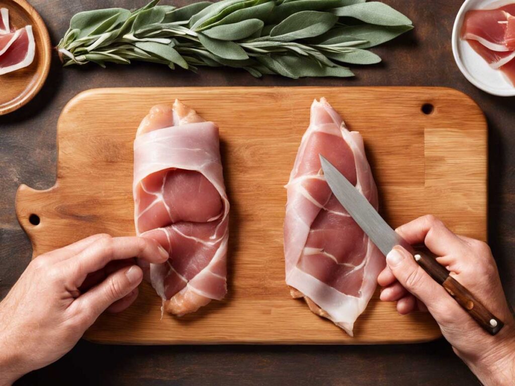 Wrapping Chicken with Prosciutto and Sage