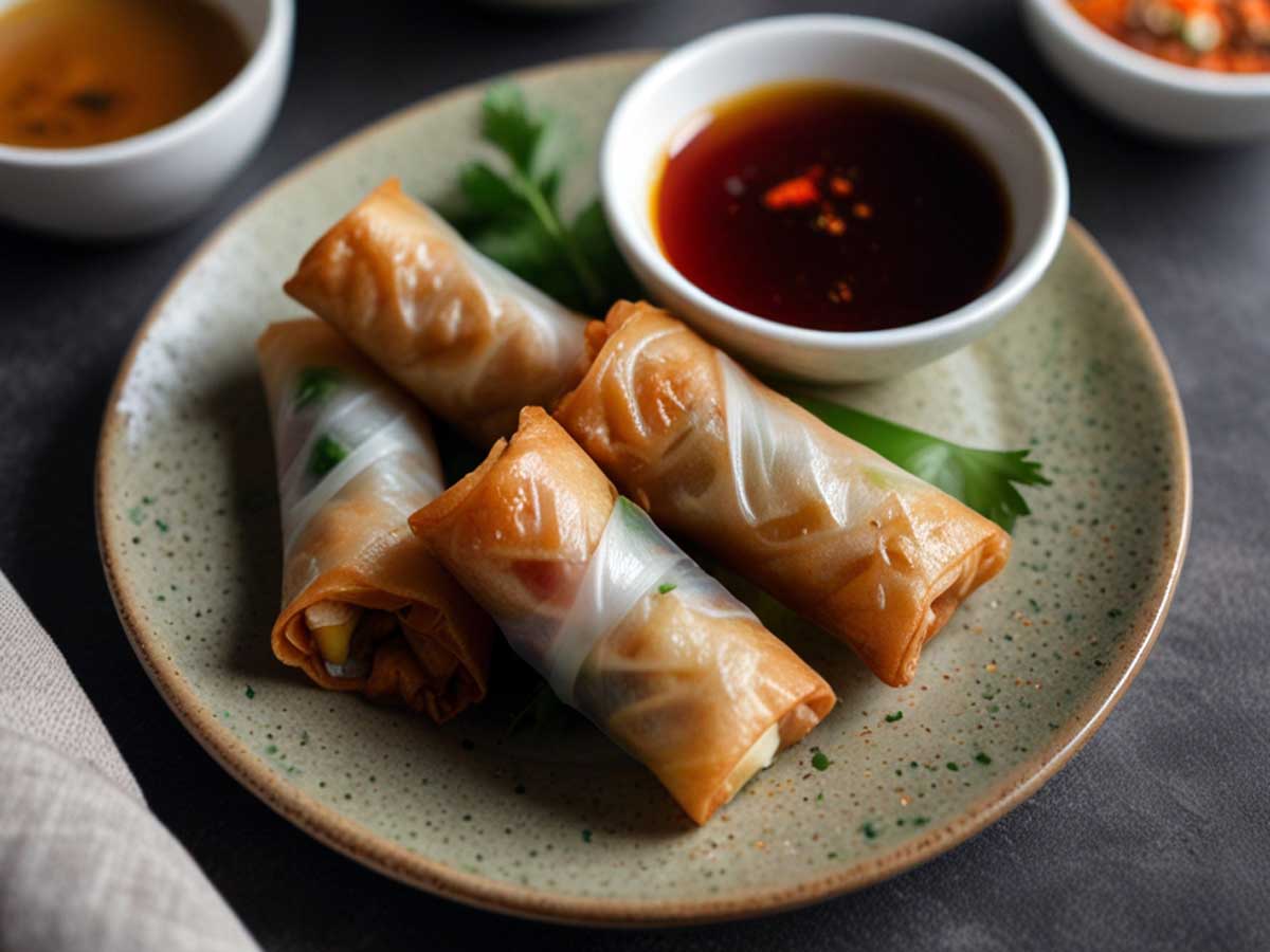 Air Fryer Frozen Vegetable Spring Rolls