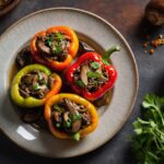 Air Fryer Philly Cheesesteak Stuffed Peppers in 12 Min