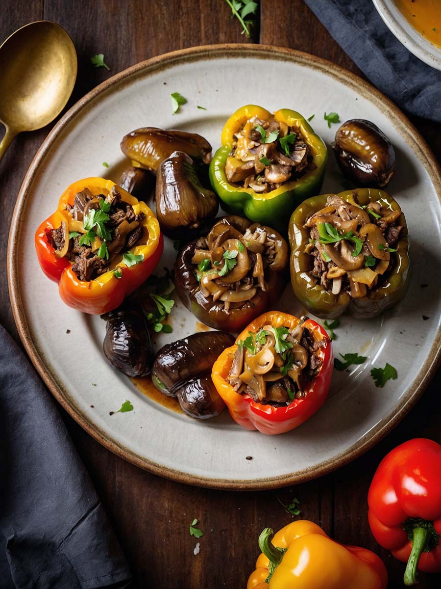 Air Fryer Philly Cheesesteak Stuffed Peppers Recipe