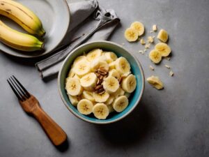 Mashing bananas for air fryer banana oat muffins