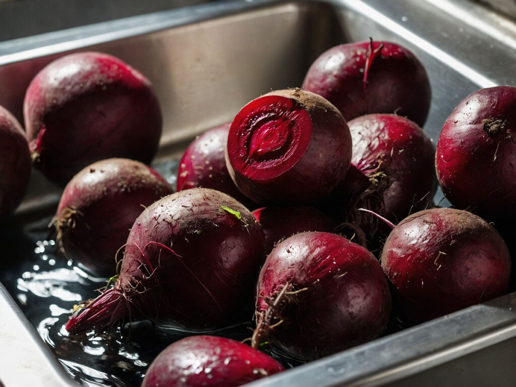 Washing fresh beets for air fryer chips