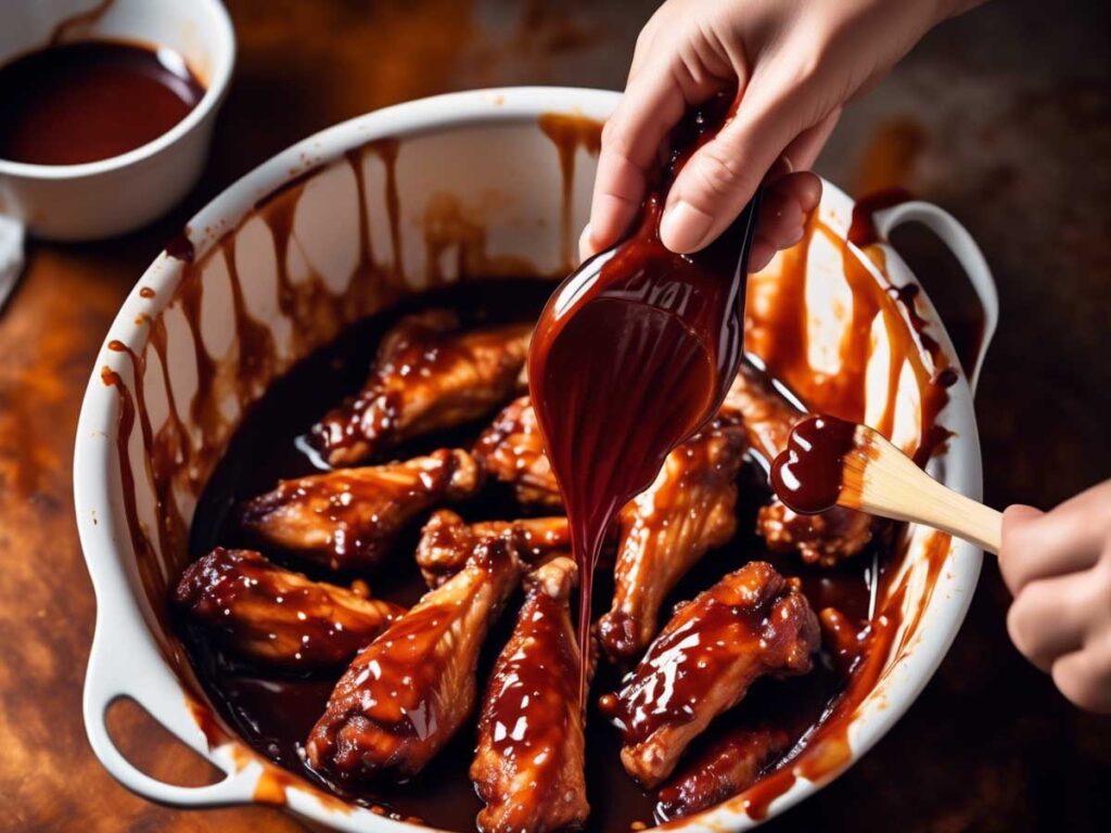 coating wings bbq sauce