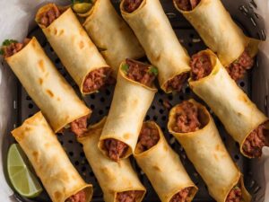 Cooking frozen beef taquitos in the air fryer at 400°F