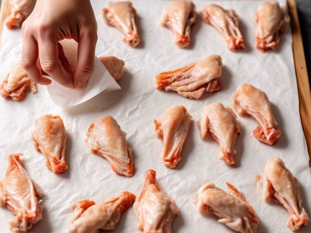 Patting Dry Chicken Wings