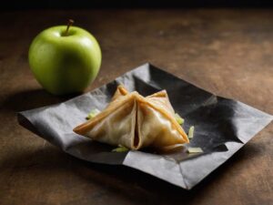 Sealing apple pie wonton wrappers with water