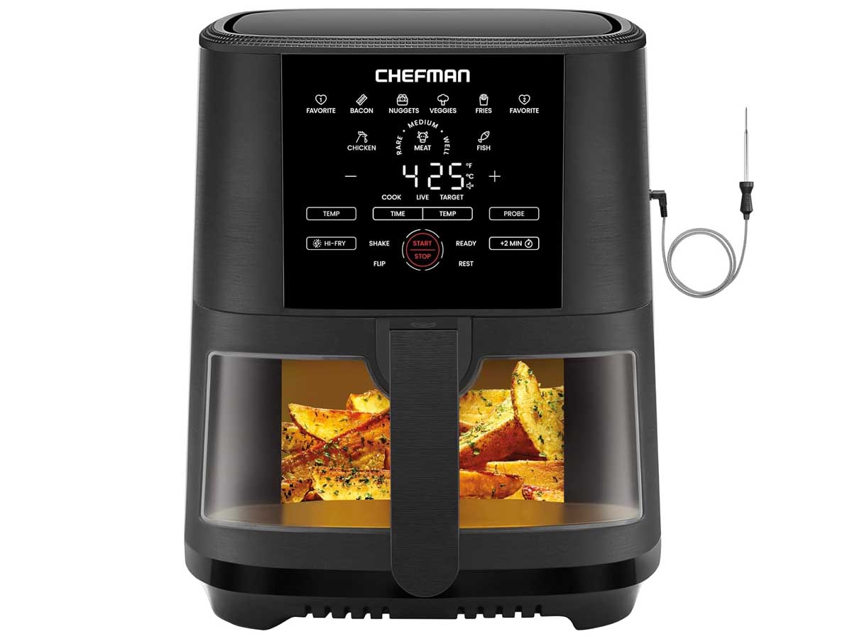 CHEFMAN 5-Quart Digital Air Fryer with Temperature Probe, 8 Customizable Cooking Presets