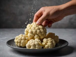 Coating cauliflower florets in batter