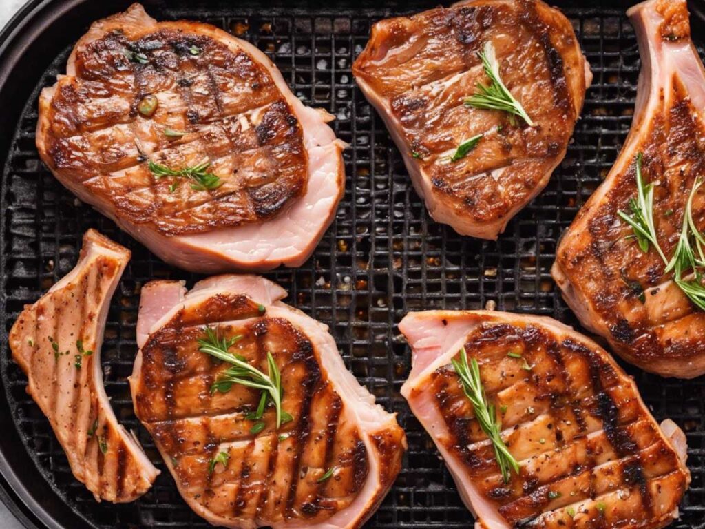 Cooking marinated pork chops in air fryer