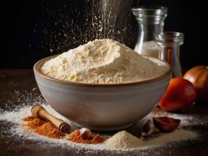 Mixing batter for buffalo cauliflower bites