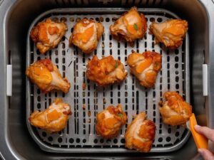Placing Frozen Chicken in Air Fryer Basket