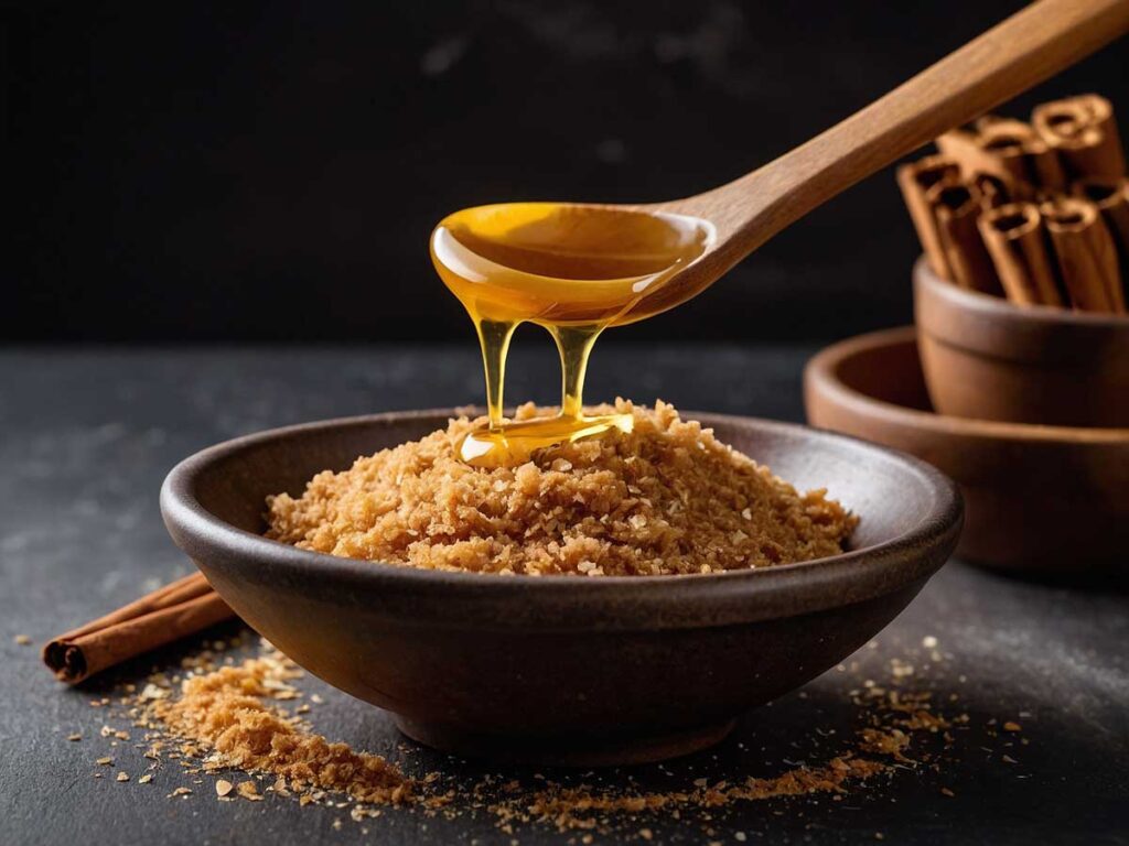 Mixing butter, cinnamon, and sugar for air fryer pears