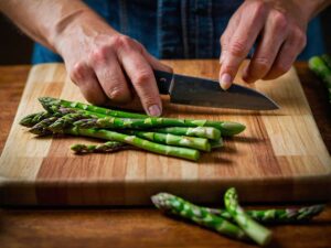 trimming asparagus woody ends