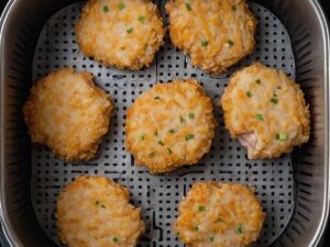 Arranging Frozen Chicken Patties in the Air Fryer Basket