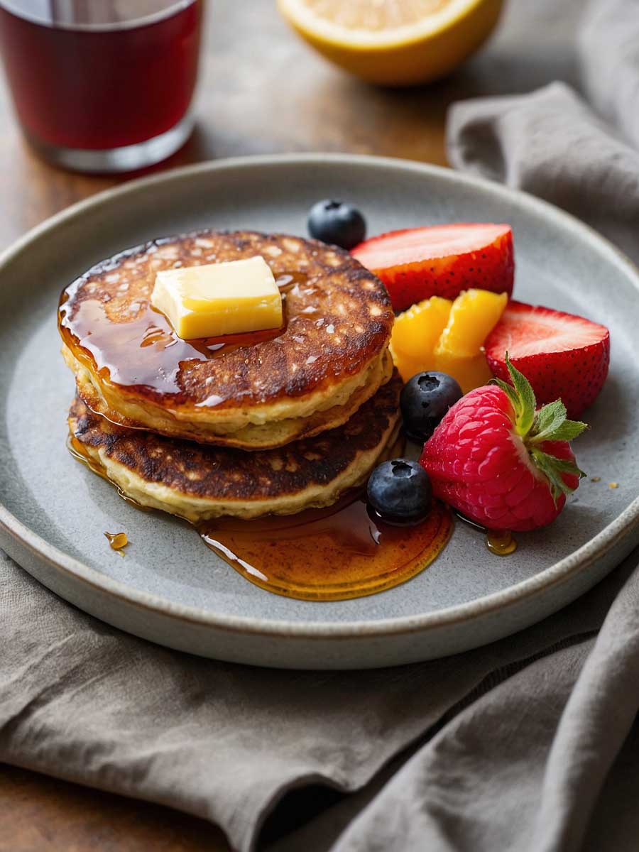 Serving Griddle Cakes with Toppings