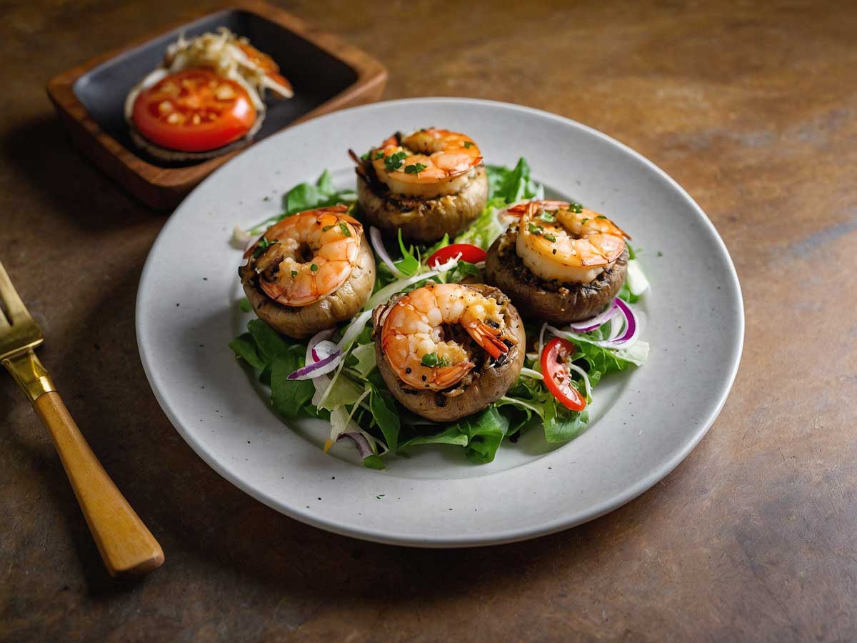 Air Fryer Shrimp Stuffed Mushrooms