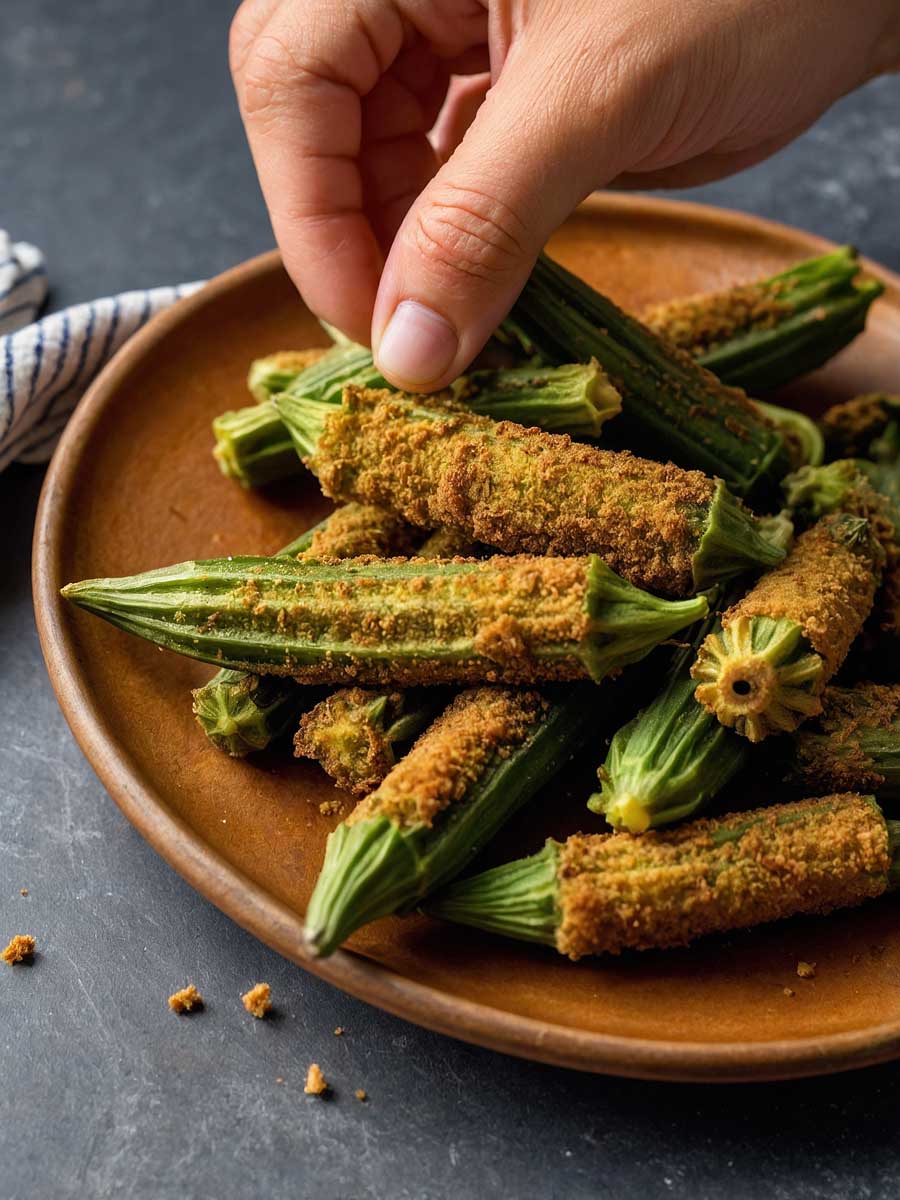 Air fryer frozen breaded okra best sale