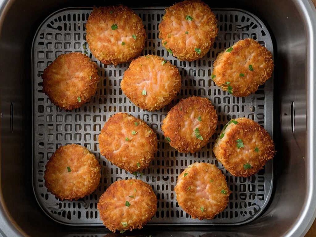 Placing Croquettes in Air Fryer Basket