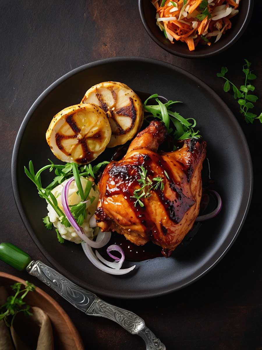 Crispy BBQ Chicken Thighs Freshly Cooked in Air Fryer