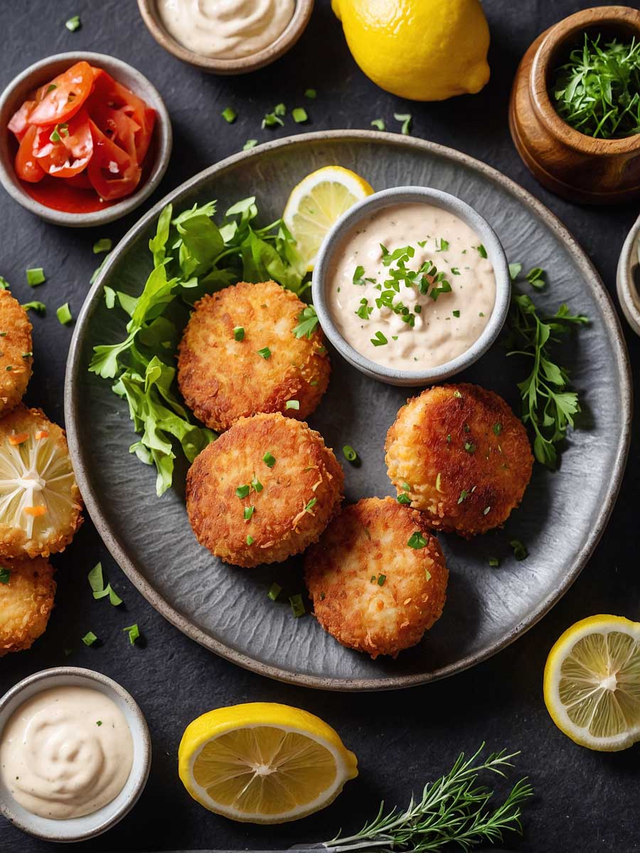 Crispy Salmon Croquettes Freshly Cooked in Air Fryer